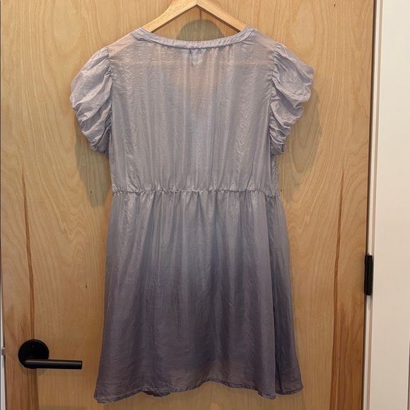 Lucca Babydoll Top 100% Silk Fairycore Purple Ombré Size Medium - Picture 4 of 5